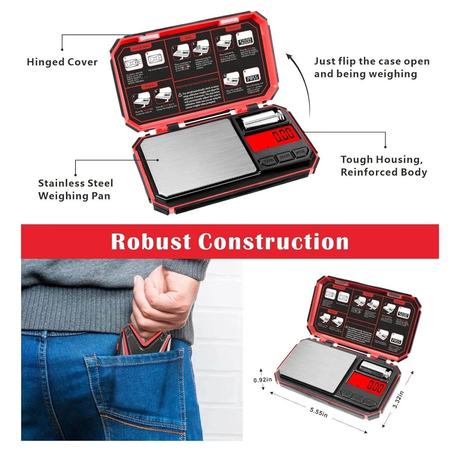 Cantar digital de precizie, Fuzion TU-X, 200g / 0.01g, 6 unitati, de bijuterii